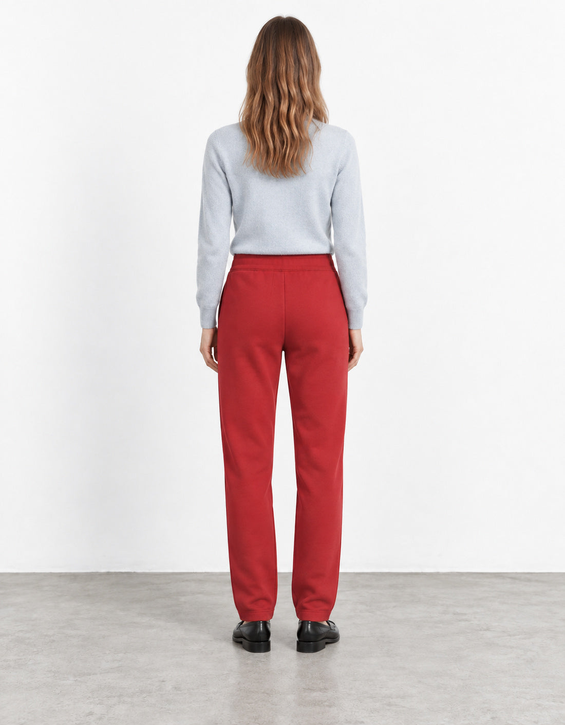Pantalón felpa de algodón "Corte" rojo, vista trasera