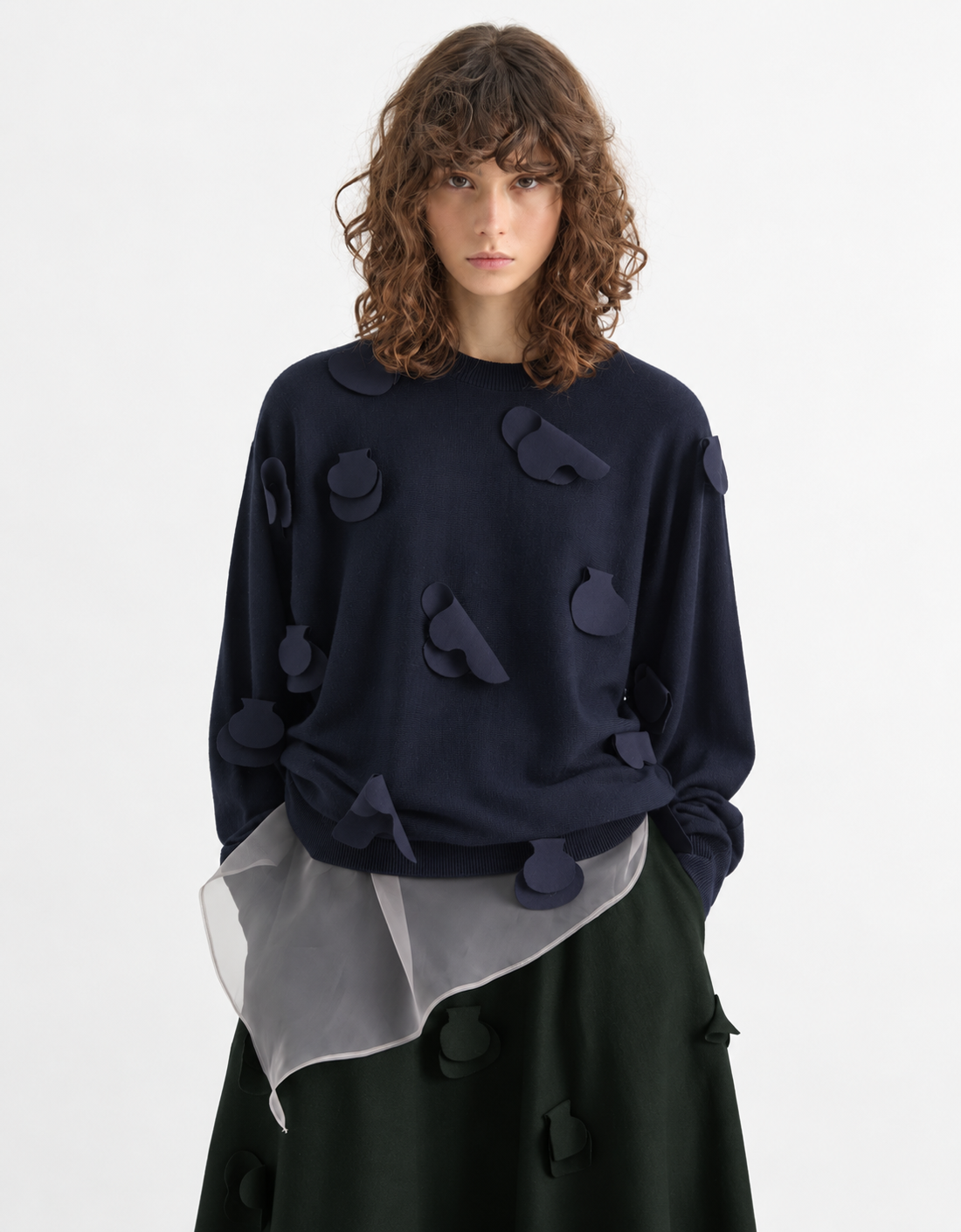 Jersey lana con aplicaciones "Fiore"