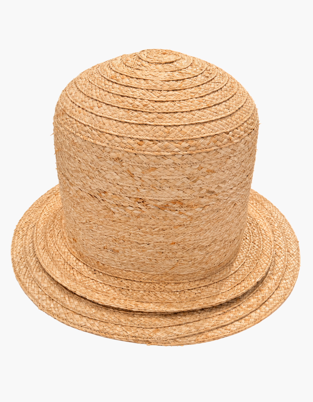 Sombrero rafia beige "Big Bowler Hat" — vista del producto