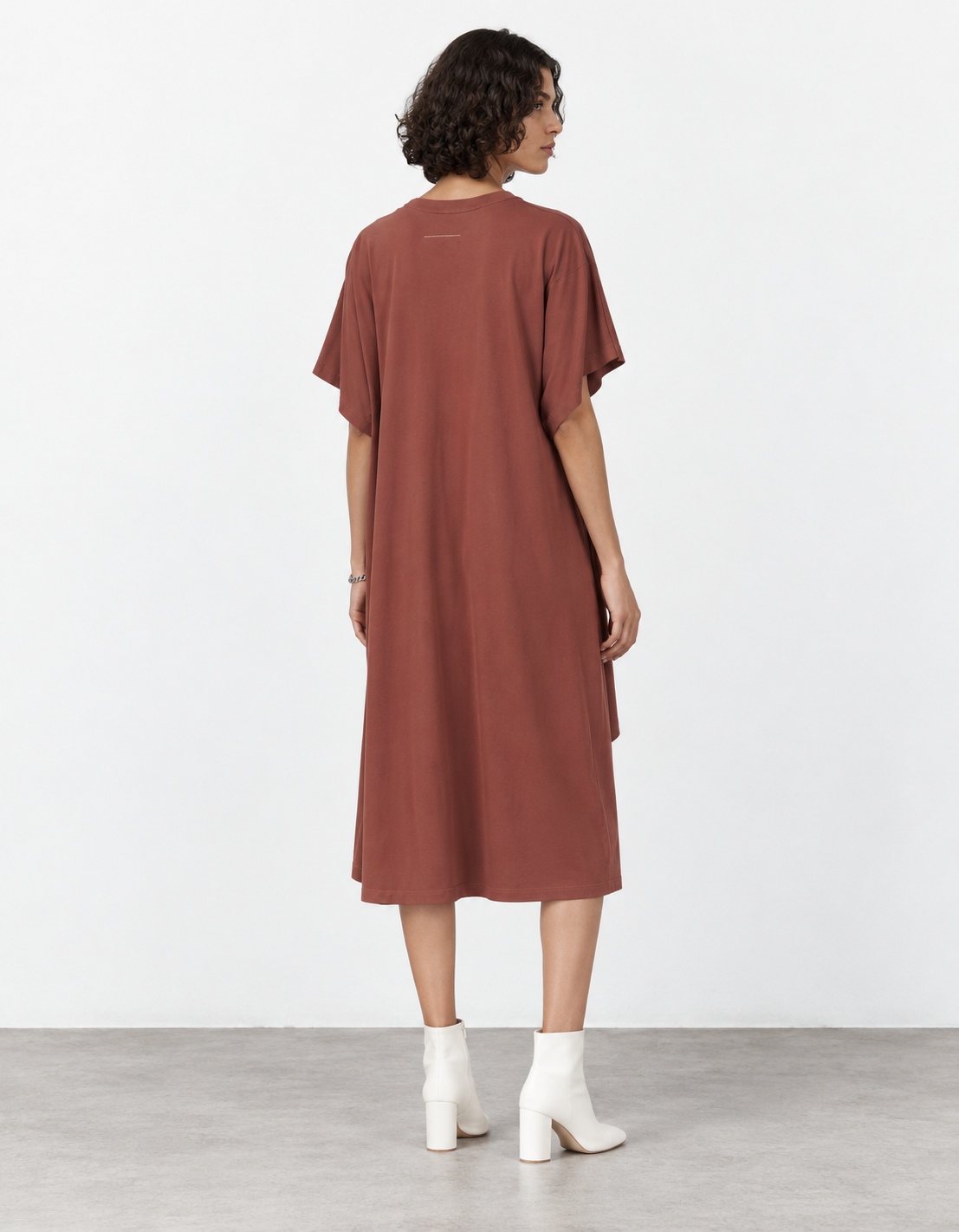 Vestido algodón drapeado "Numeric label" - MM6