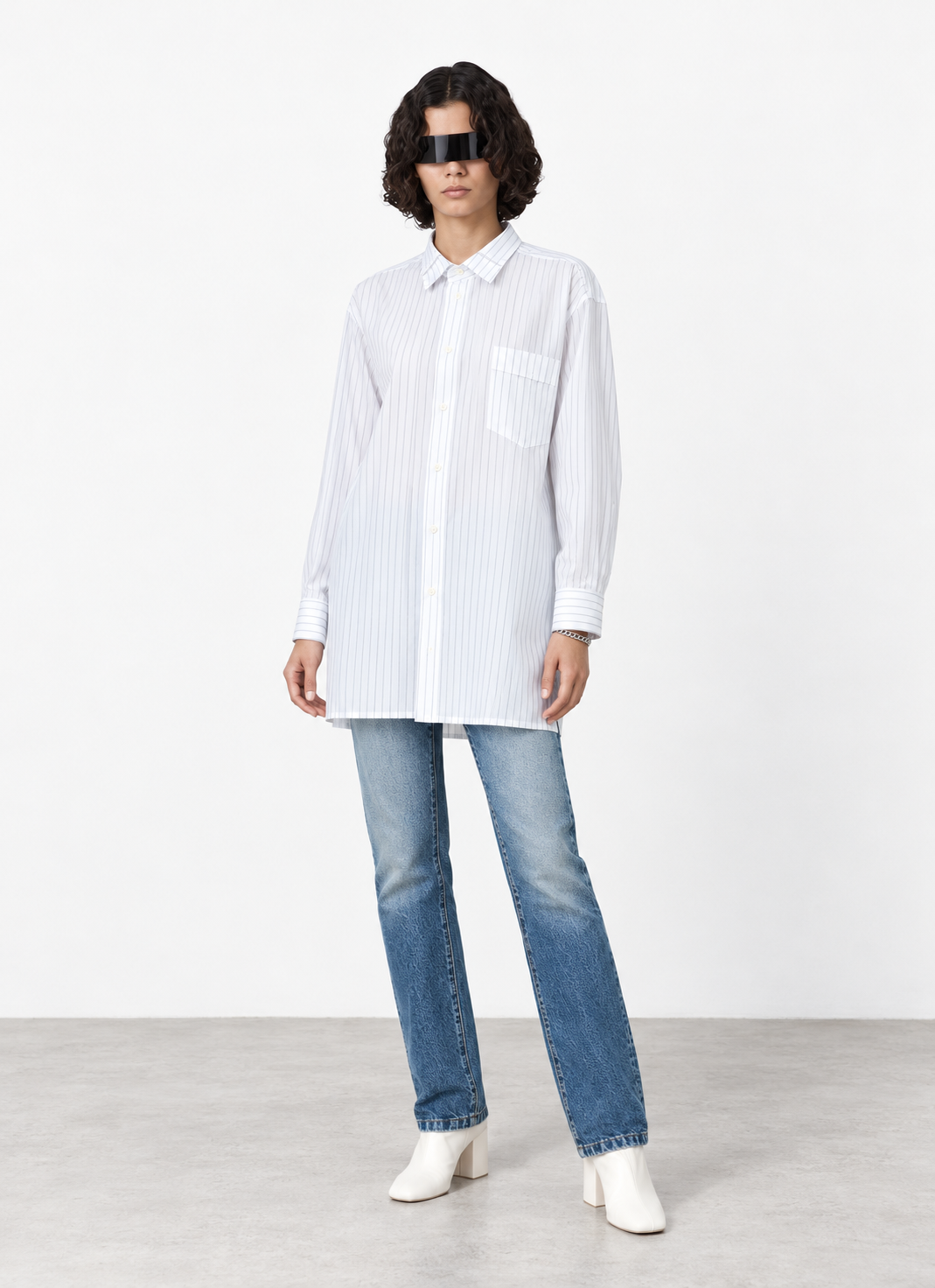 Camisa algodón a rayas "Zipper" - MM6