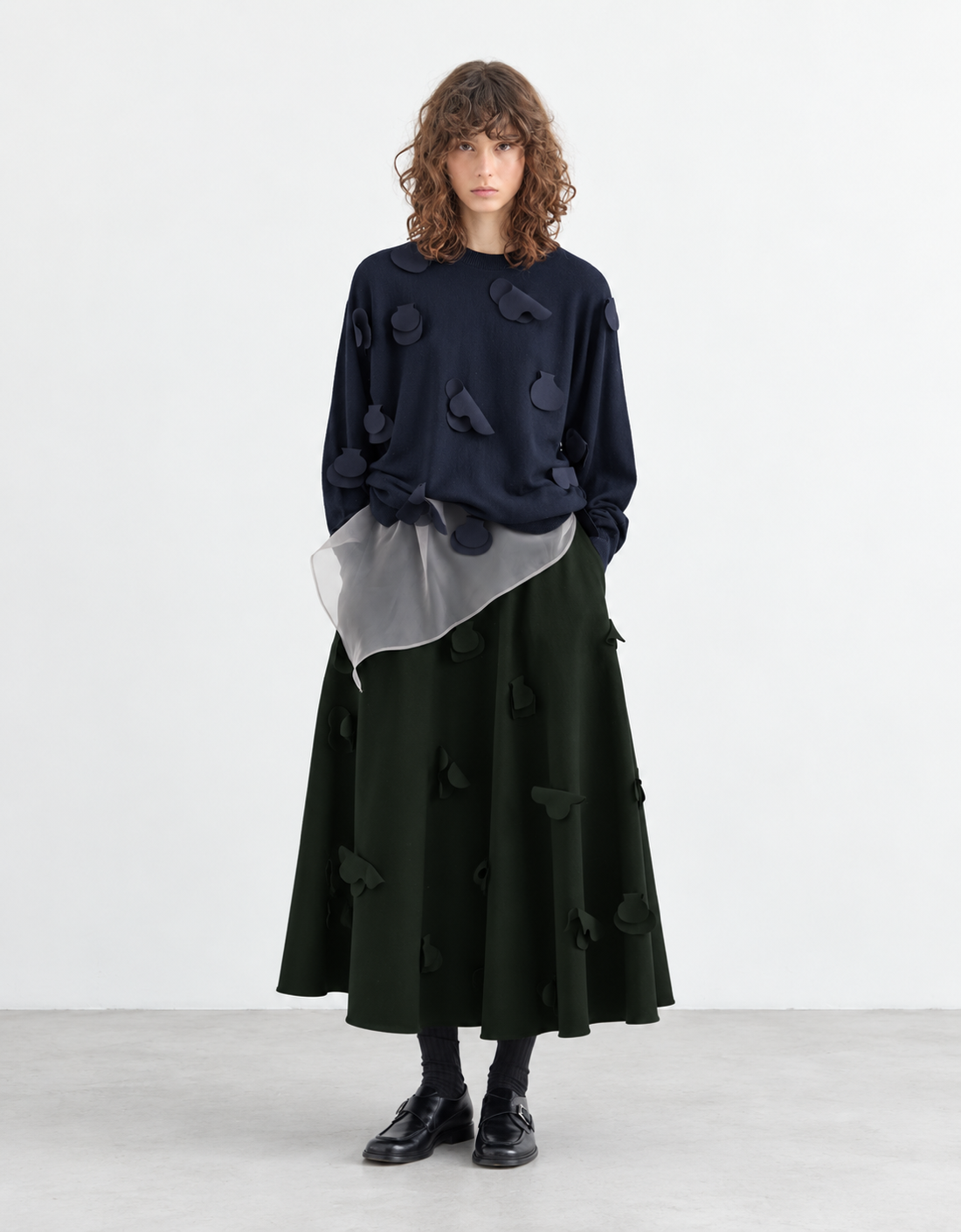 Jersey lana con aplicaciones "Fiore"