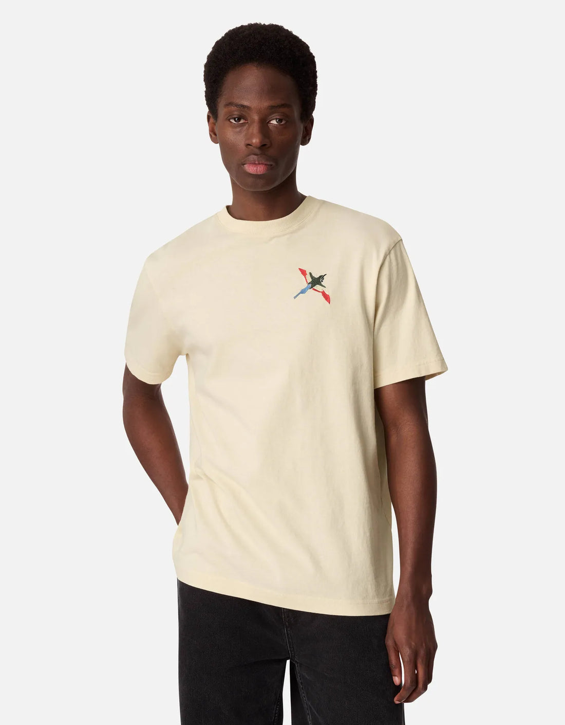 Camiseta "Micro Bee Bird" Beige claro – detalle