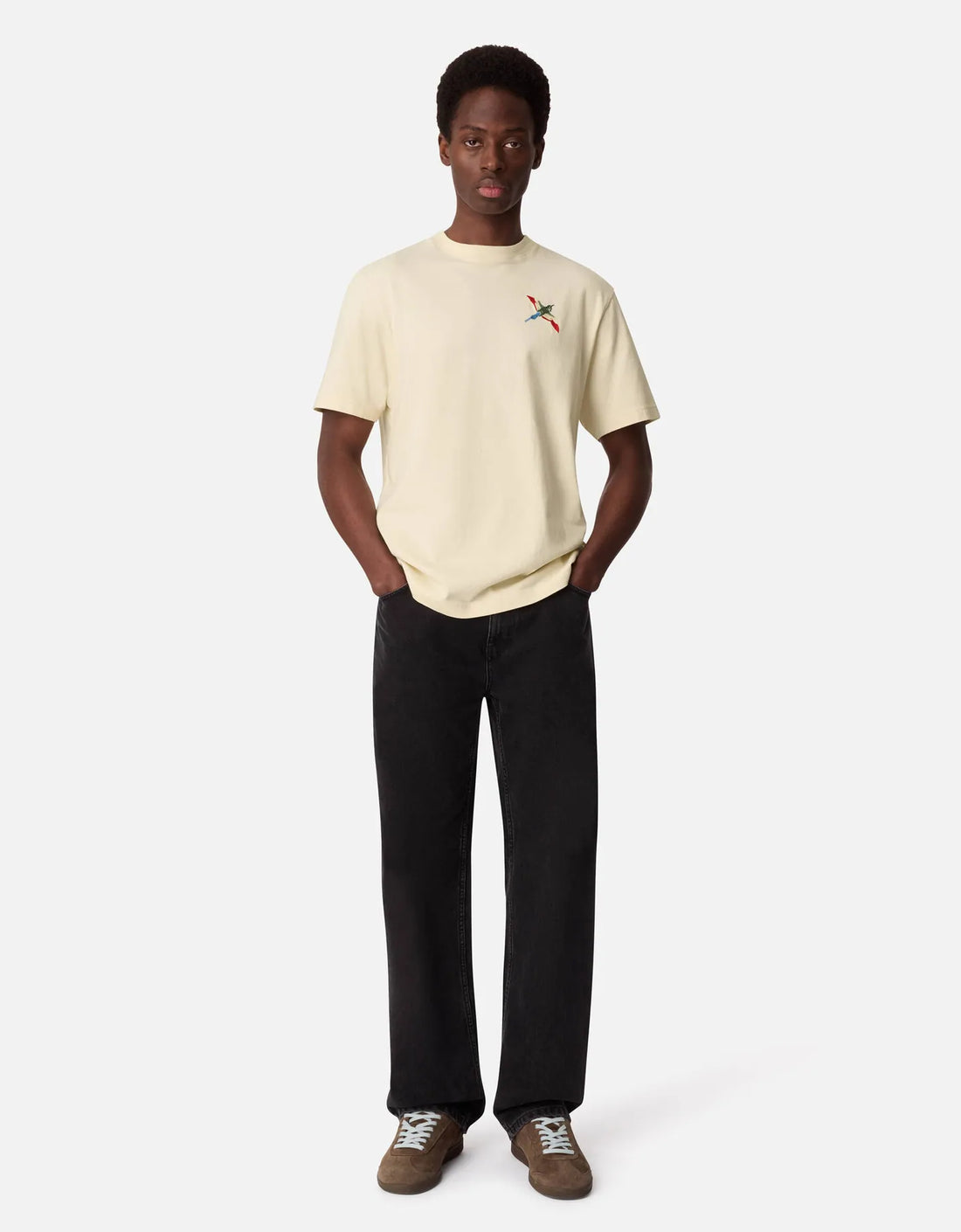 Camiseta "Micro Bee Bird" Beige claro – frontal