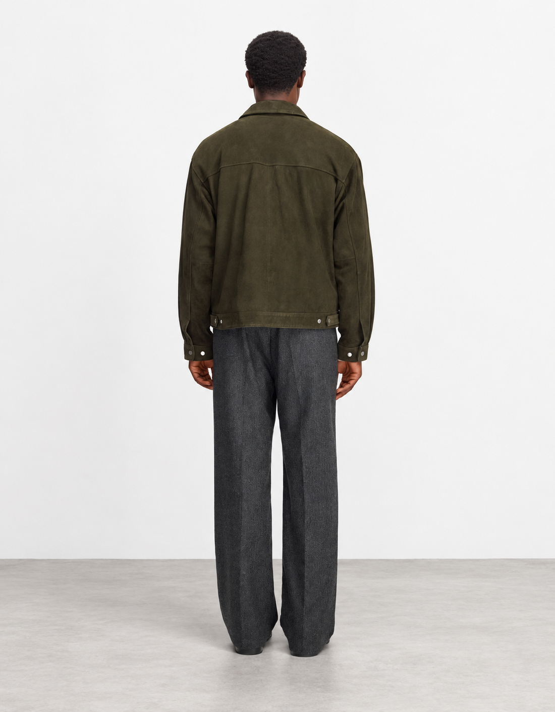 Chaqueta Petrus Suede Shadow Moss - trasera