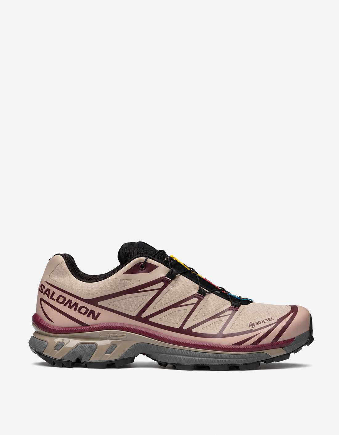 Salomon - XT-6 GTX (White Pepper / Shadow Gray / Huckleberry) — lateral