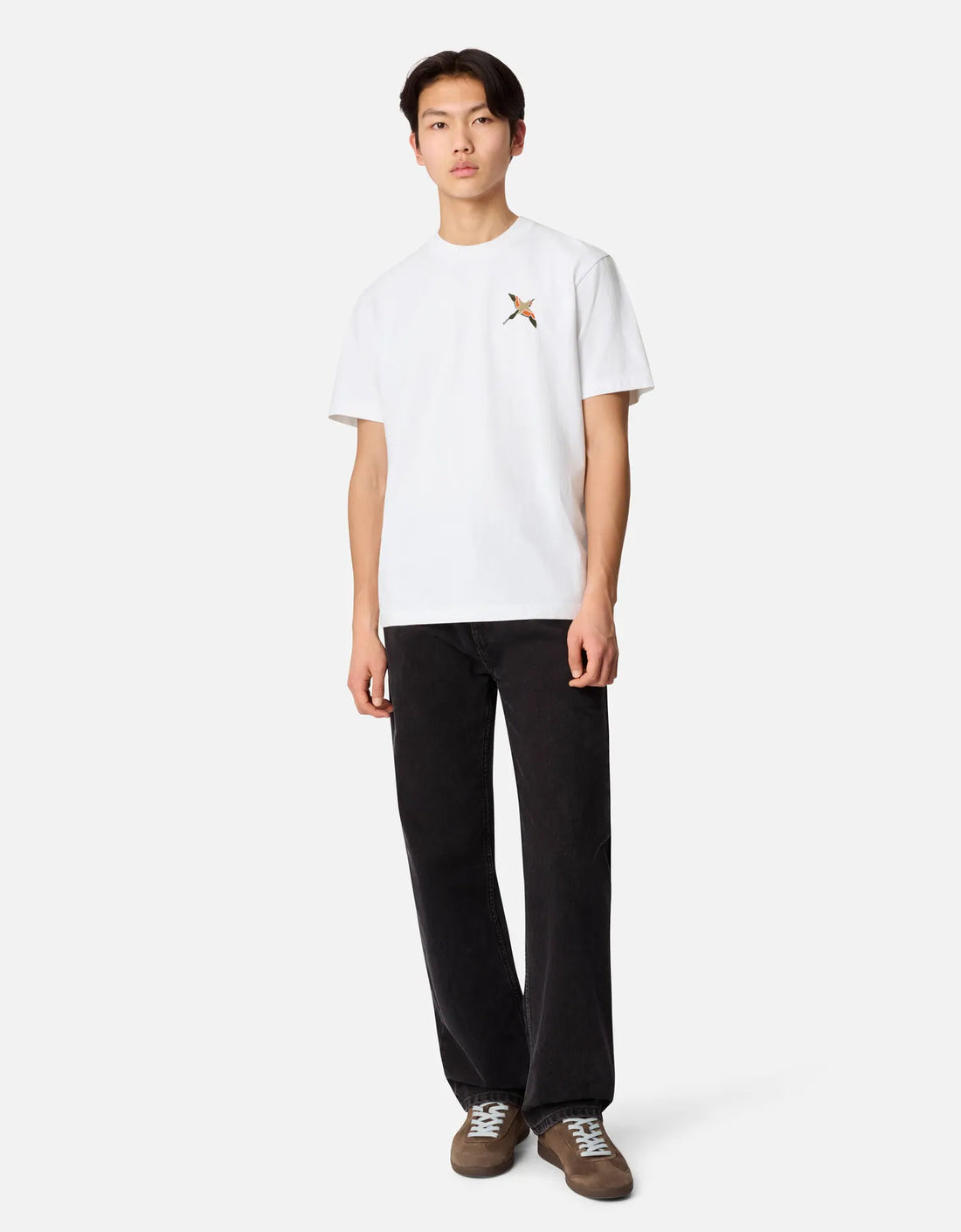 Camiseta "Micro Bee Bird" Blanco / naranja – frontal